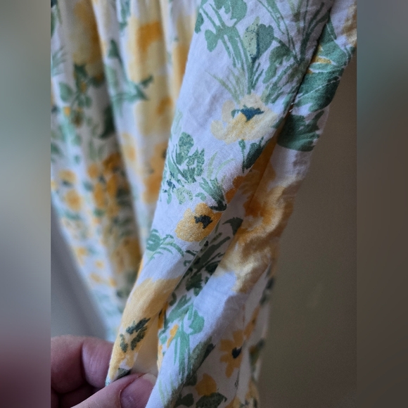 Rachel Zoe Floral Yellow White Dress Midi Flowy Sleeve Pockets Rayon Size XL - Picture 7 of 9